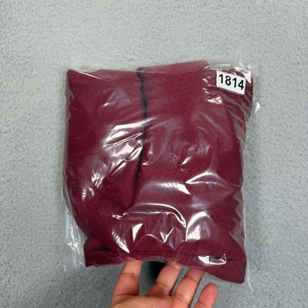 Vintage Nike Mens Basketball Shorts XXL Maroon Burgundy Mesh Striped Athletic